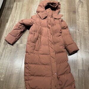 Lululemon Wunder Puff Long Jacket Chestnut brown size 4